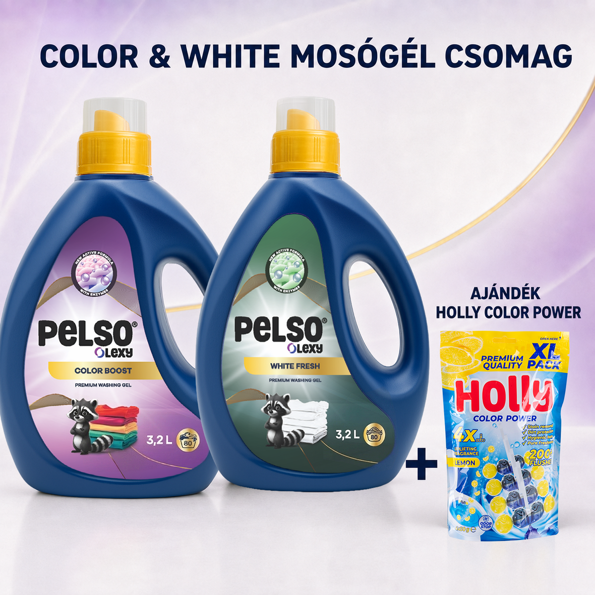 Color & White mosógél csomag + AJÁNDÉK HOLLY COLOR POWER