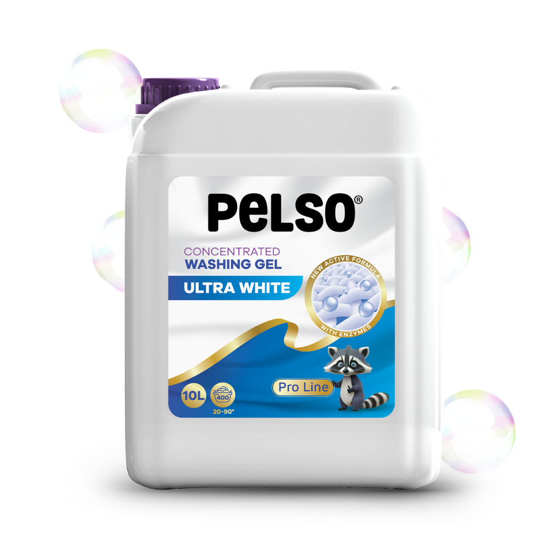 PELSO PRO LINE Ultra White folyékony mosószer, fehér ruhákhoz 10l