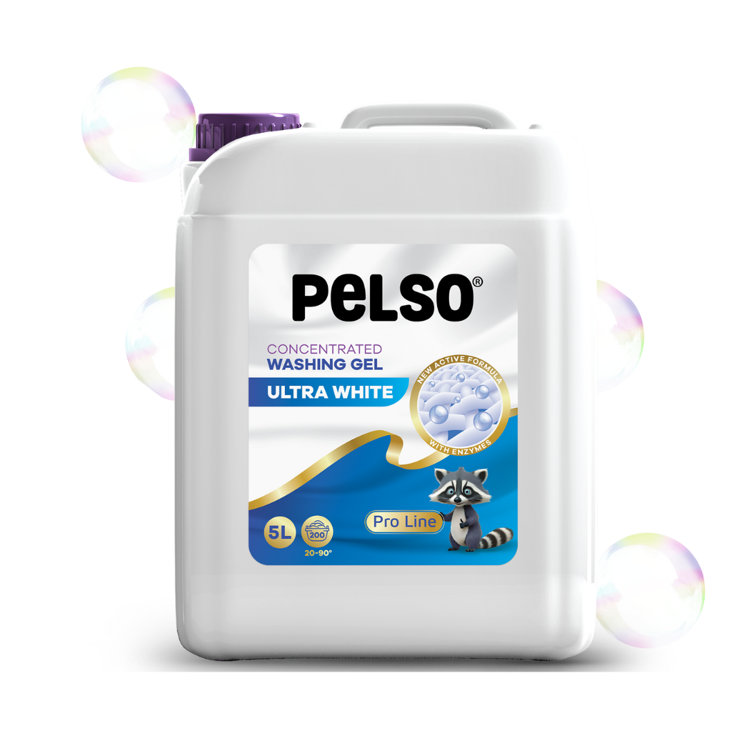 PELSO PRO LINE Ultra White folyékony mosószer, fehér ruhákhoz 5l